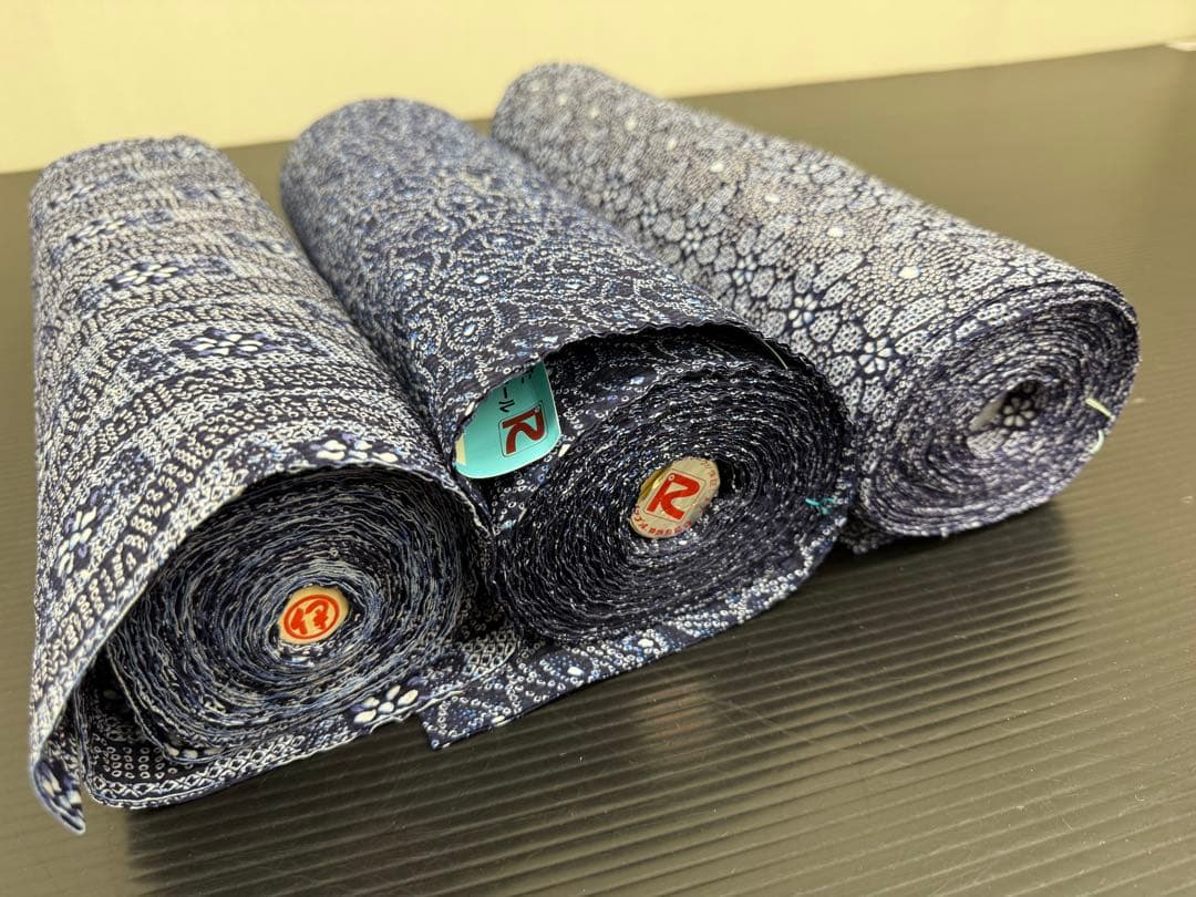 浴衣　反物　3点セット　綿　リップルゆかた　凸凹素材　　着尺