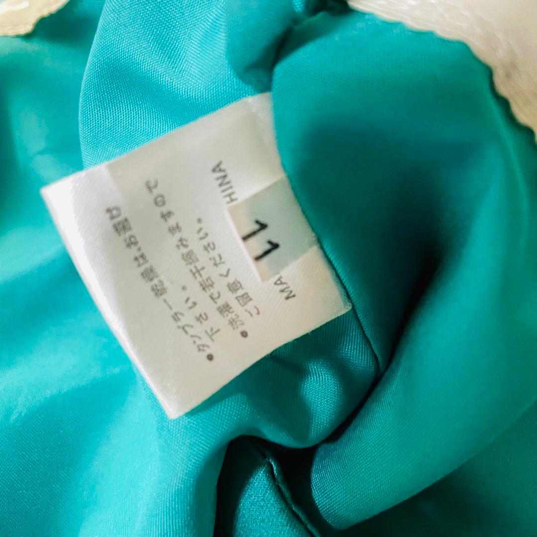 人気完売品✨ファインフェザーズ　ロングドレス　11号　演奏会　お花　グリーン