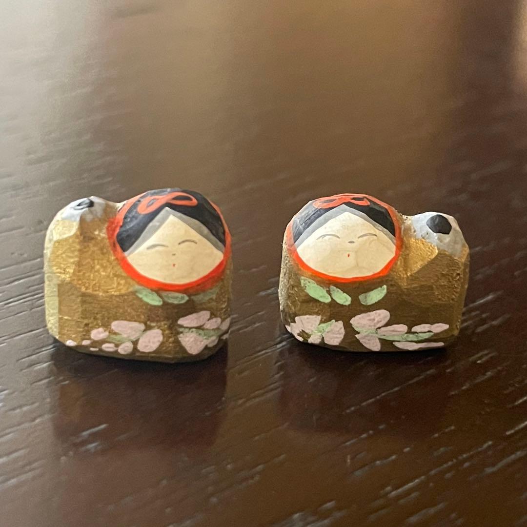 h*i様 雛人形　立雛　奈良人形　一刀彫　染川宗進　白鹿園　作家直筆の木箱付き