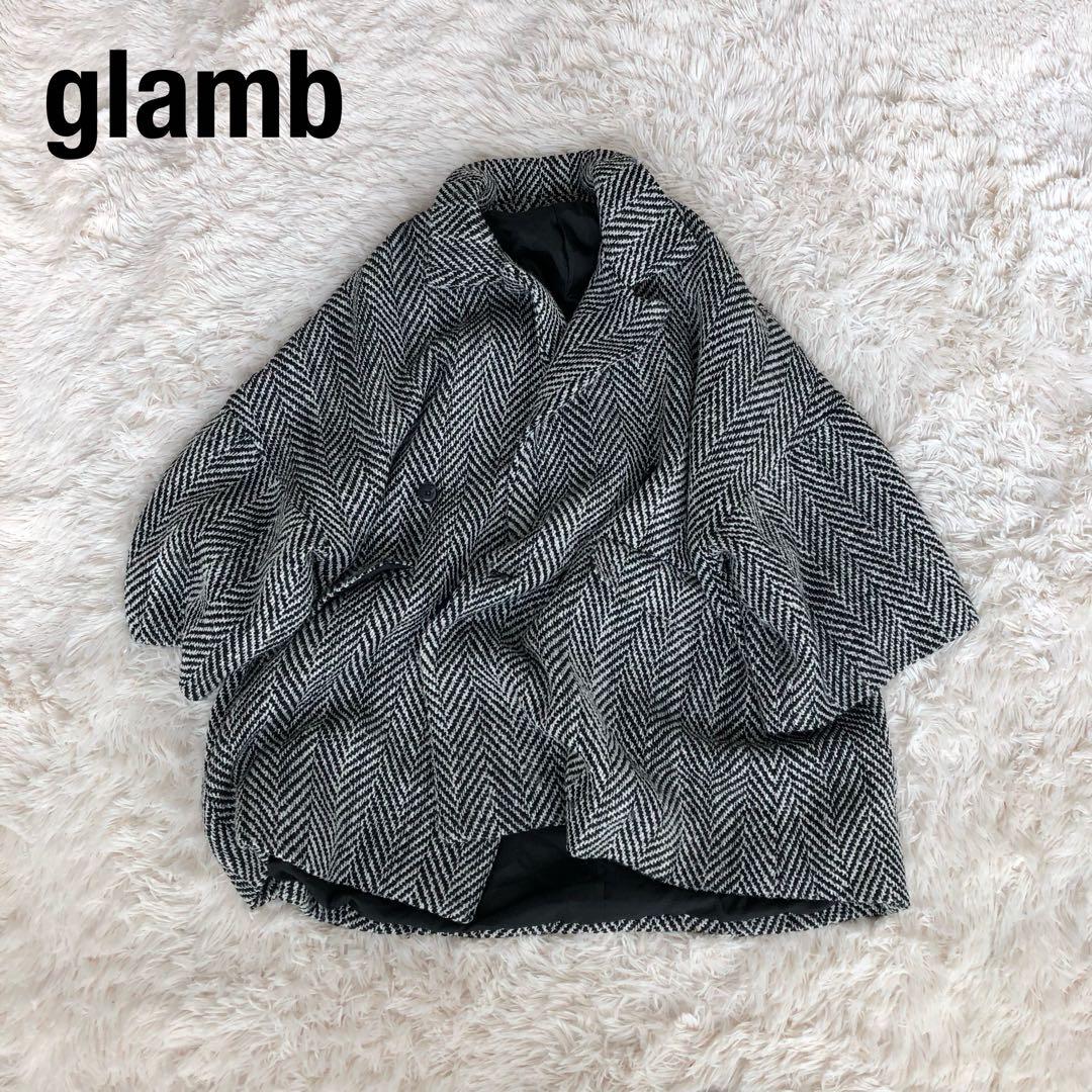 Glambグラムヘリンボーンビッグジャケットウール混