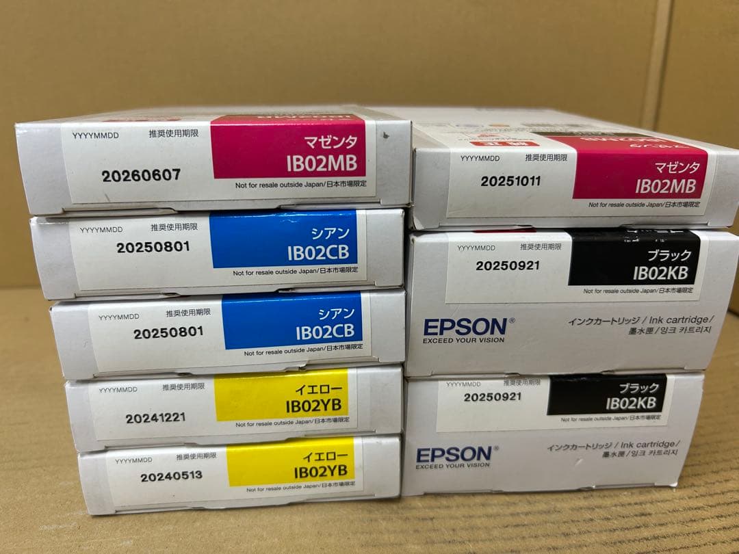 訳アリアウトレットEPSON IB02シリーズ インク各色2セット計8個
