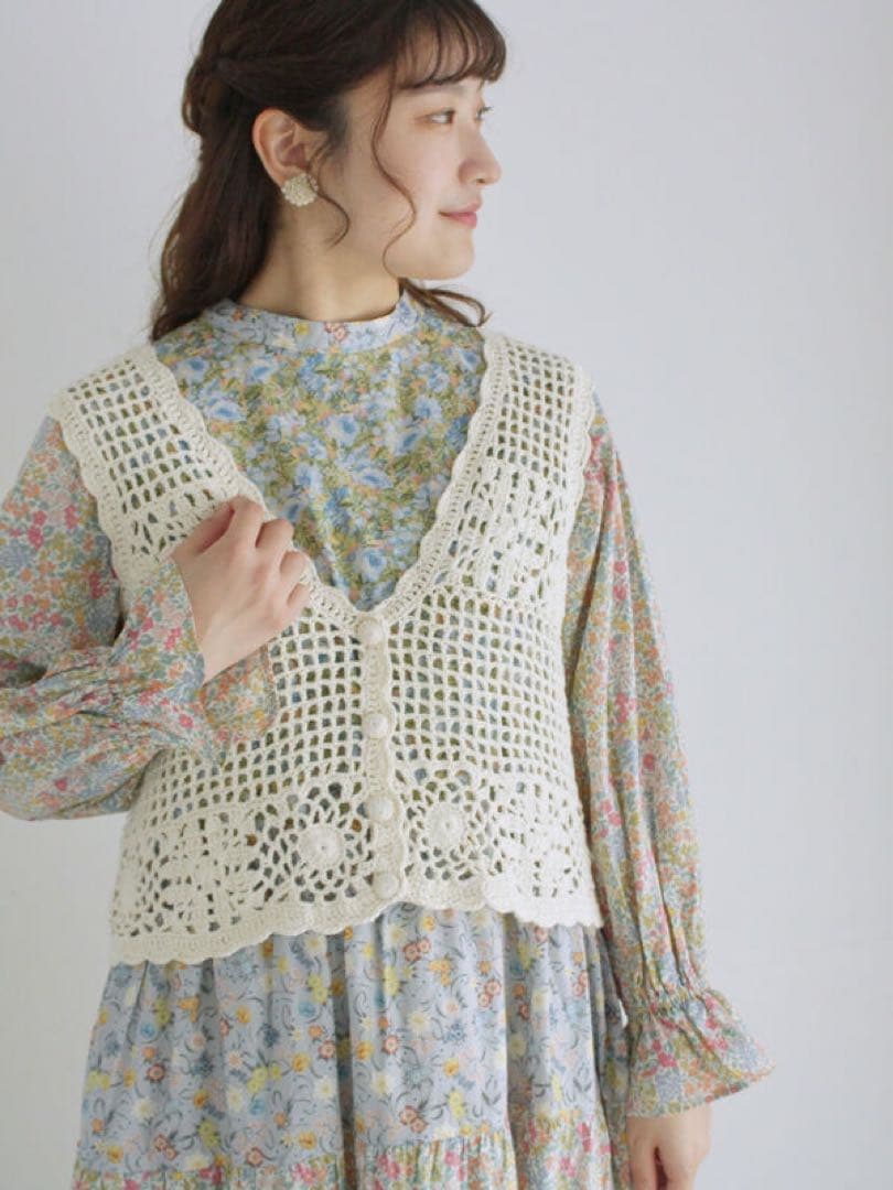 TSUHARU by SM2 手編みクロシェニットベスト