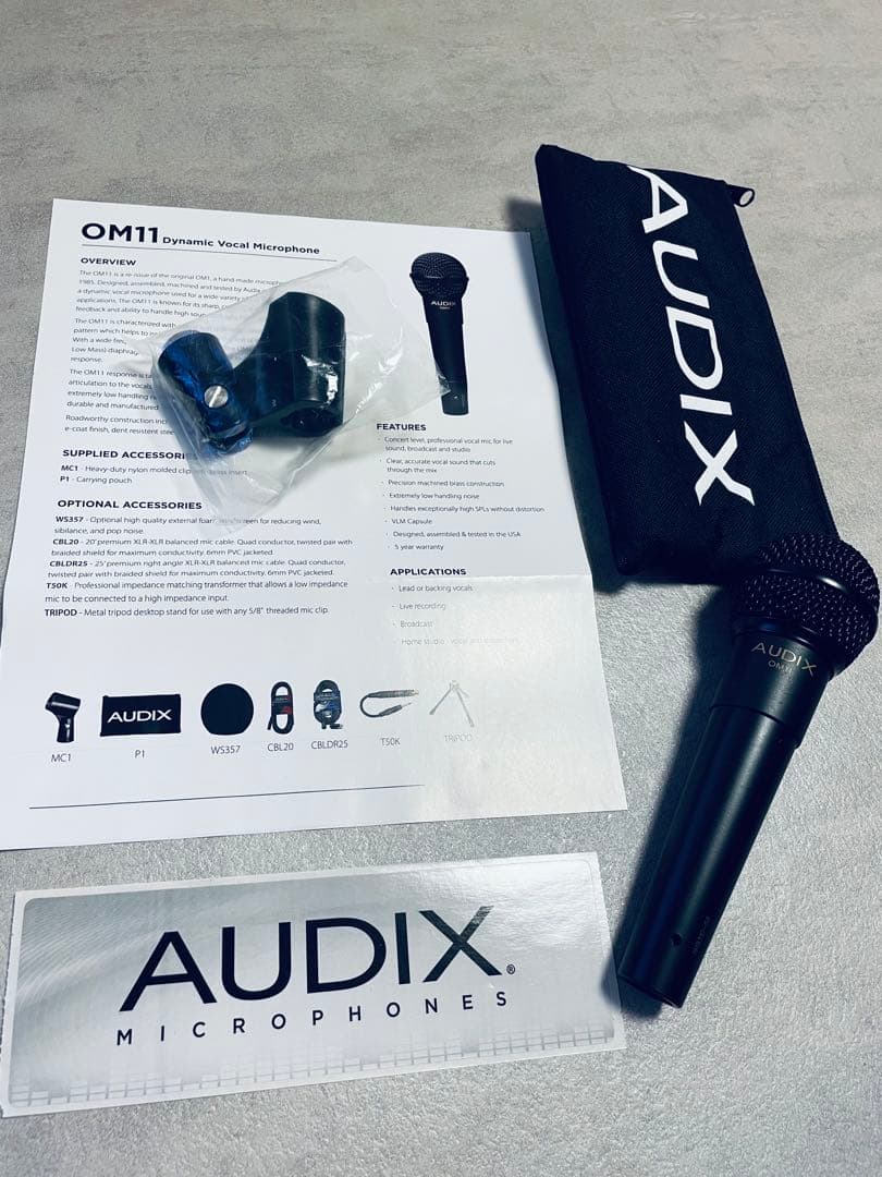 AUDIX OM11 ダイナミックマイク 専用ケース付属品付き