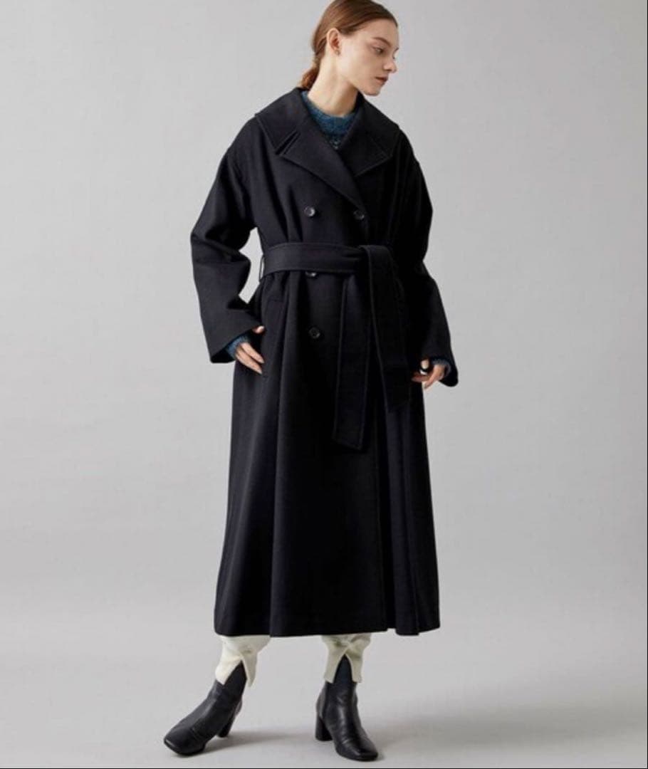 Dessin de mode STUDIOUS インパーテッドウールコート 黒