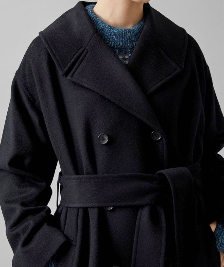 Dessin de mode STUDIOUS インパーテッドウールコート 黒