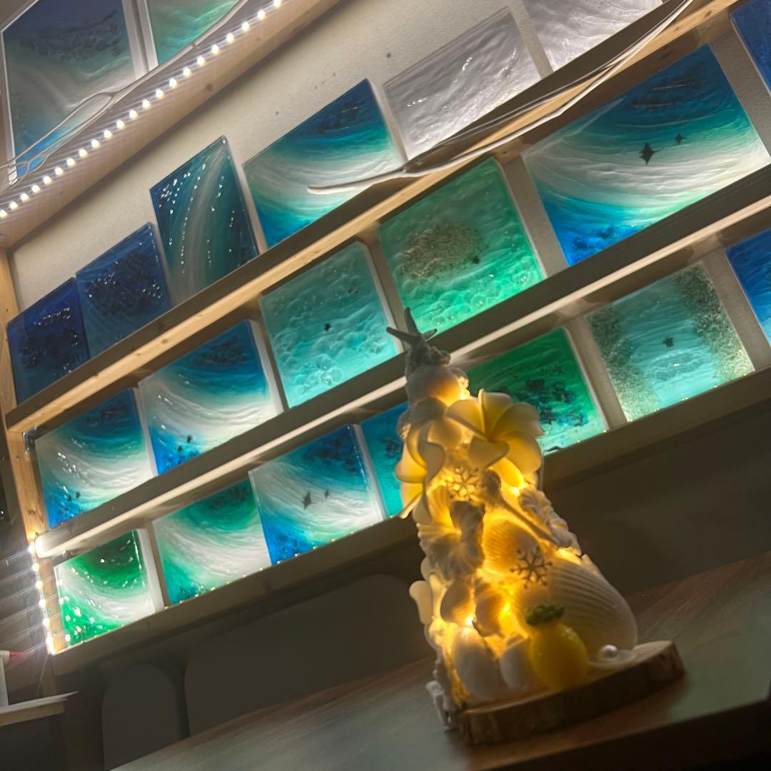 【レジンアート】波紋アート／18cm × 26cm／枠なし