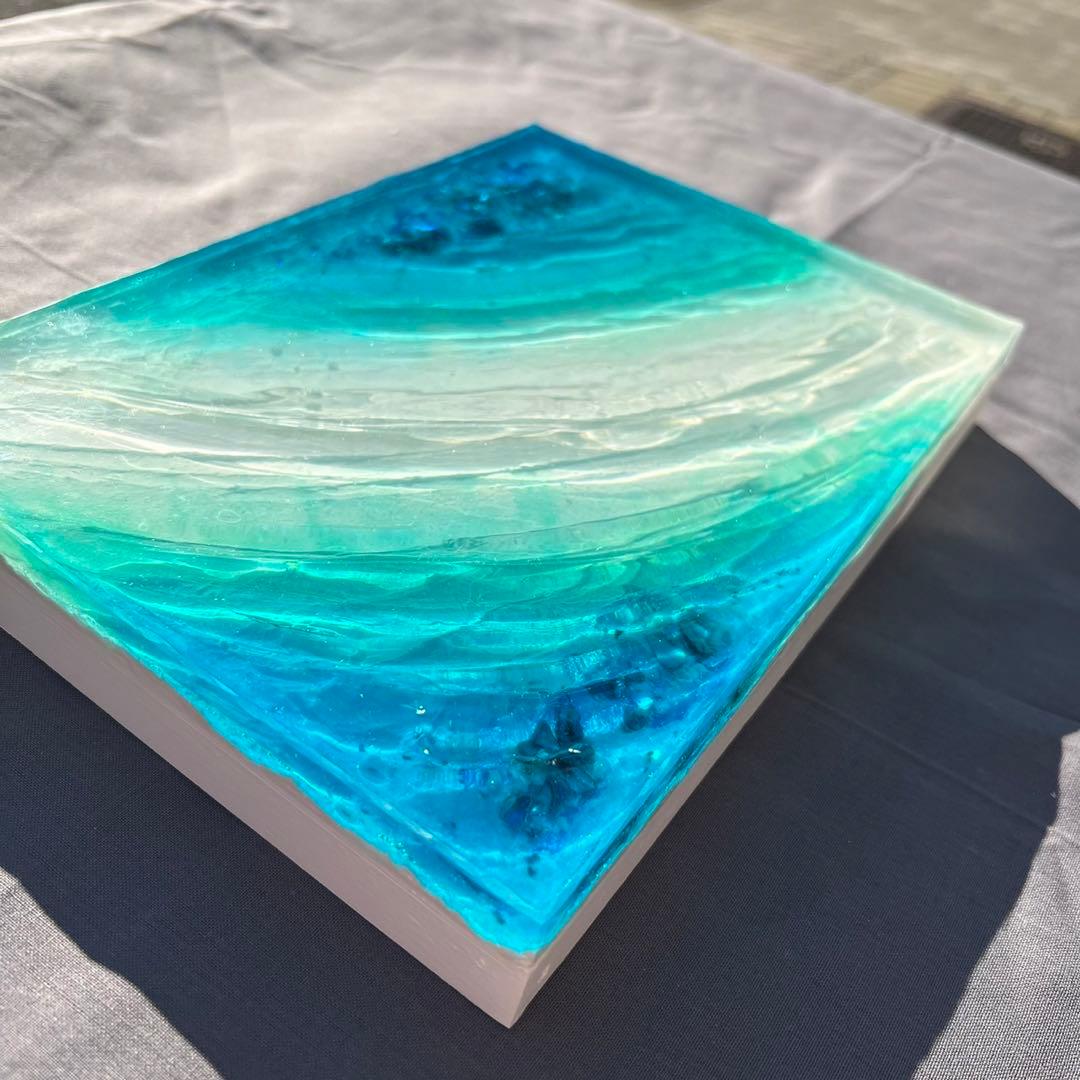 【レジンアート】波紋アート／18cm × 26cm／枠なし