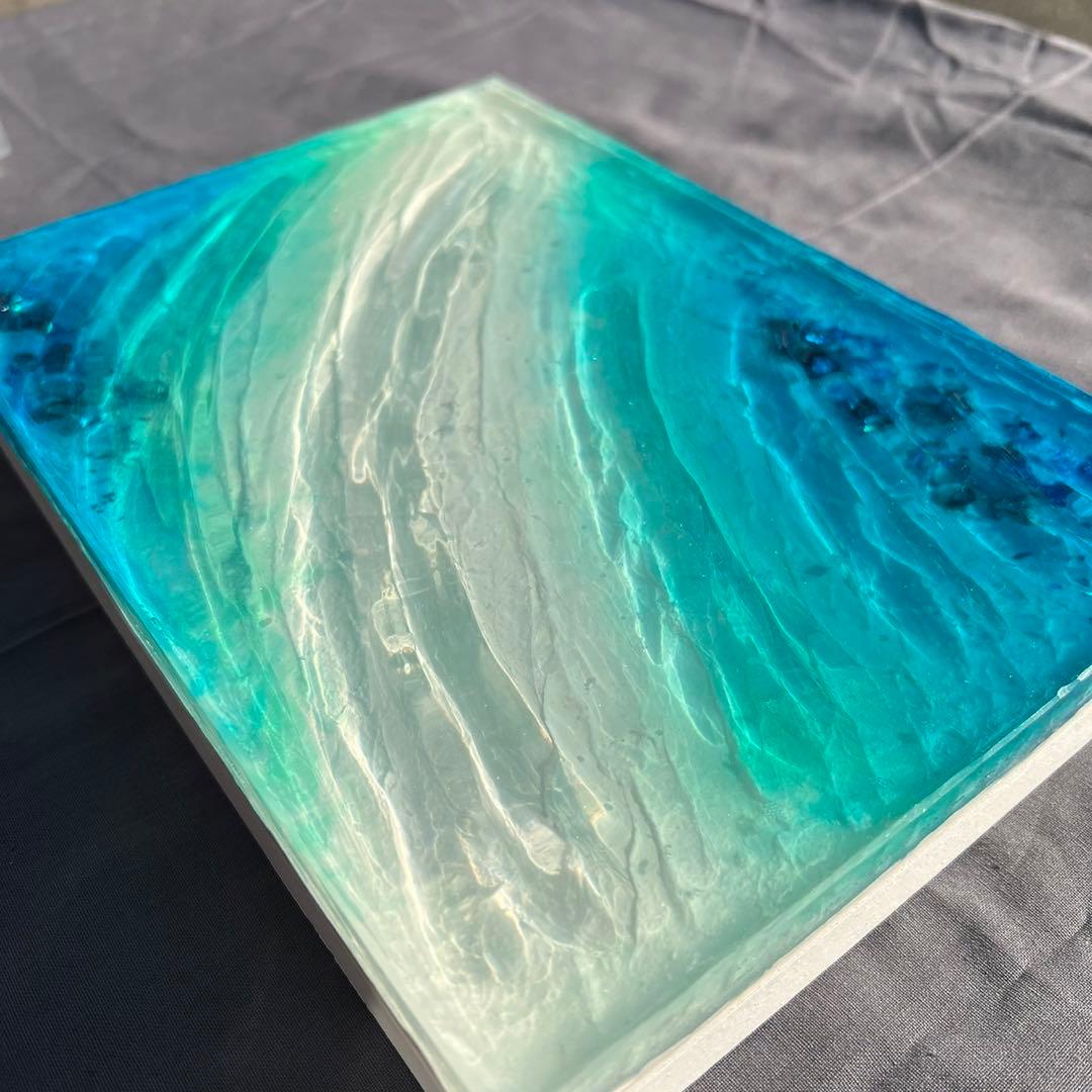 【レジンアート】波紋アート／18cm × 26cm／枠なし