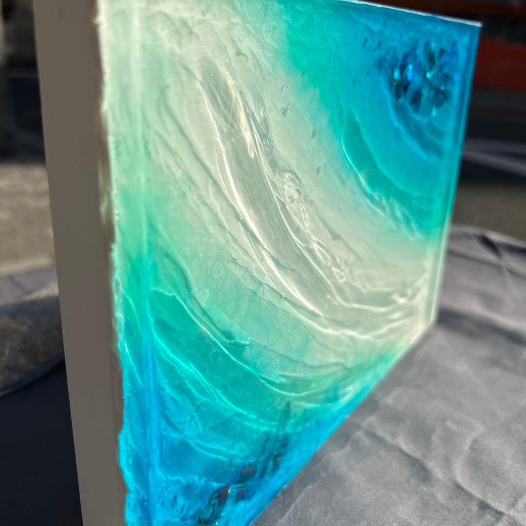 【レジンアート】波紋アート／18cm × 26cm／枠なし