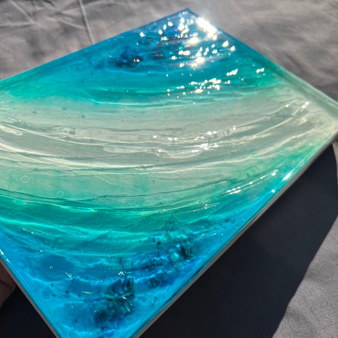 【レジンアート】波紋アート／18cm × 26cm／枠なし