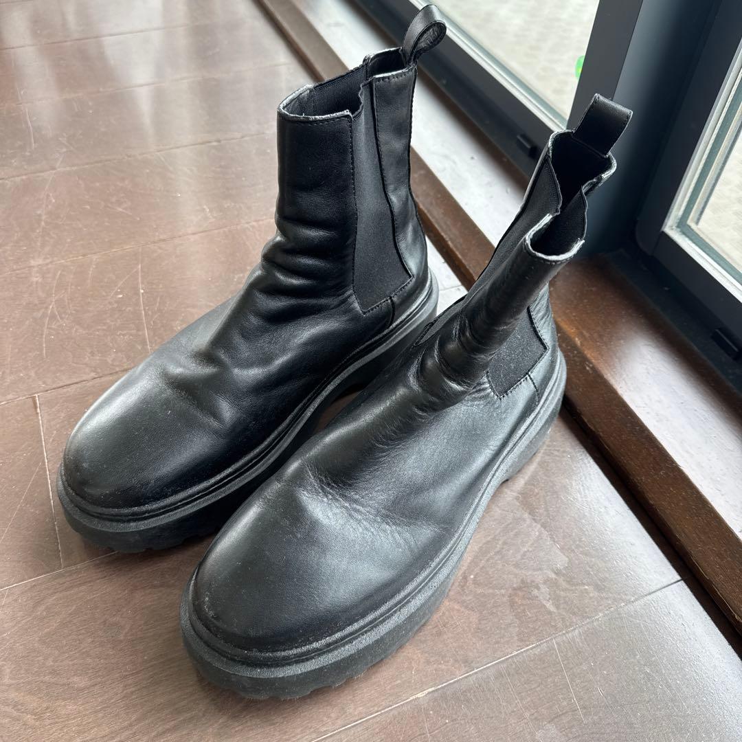 FILLIN 厚底レザーサイドゴアブーツ