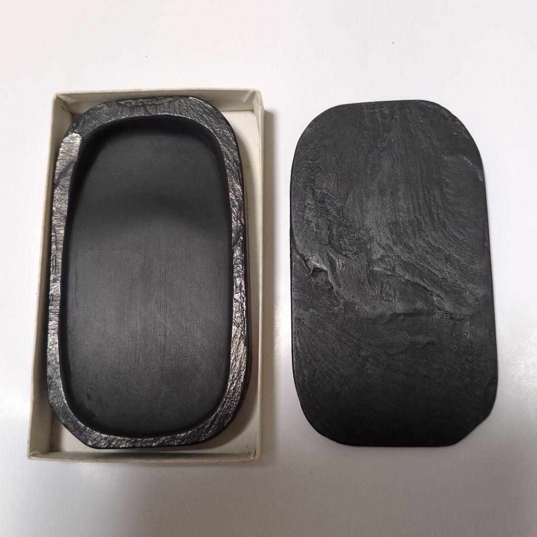 『新品未使用』甲州銘石　高級雨畑御硯　蓋付 タテ14✕ヨコ8 ✕高さ2.5（cm