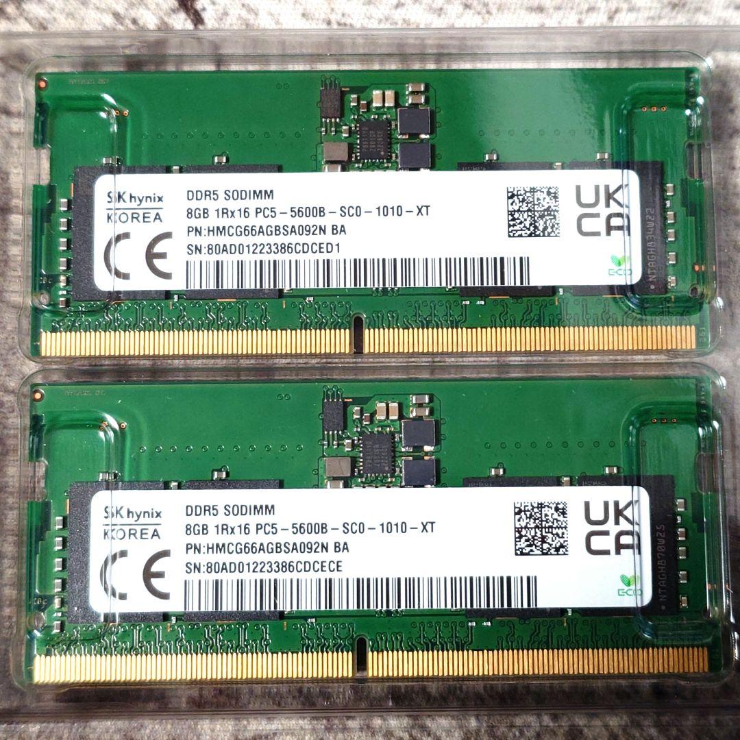 メモリー SK hynix DDR5 SODIMM 16GB PC5-5600B