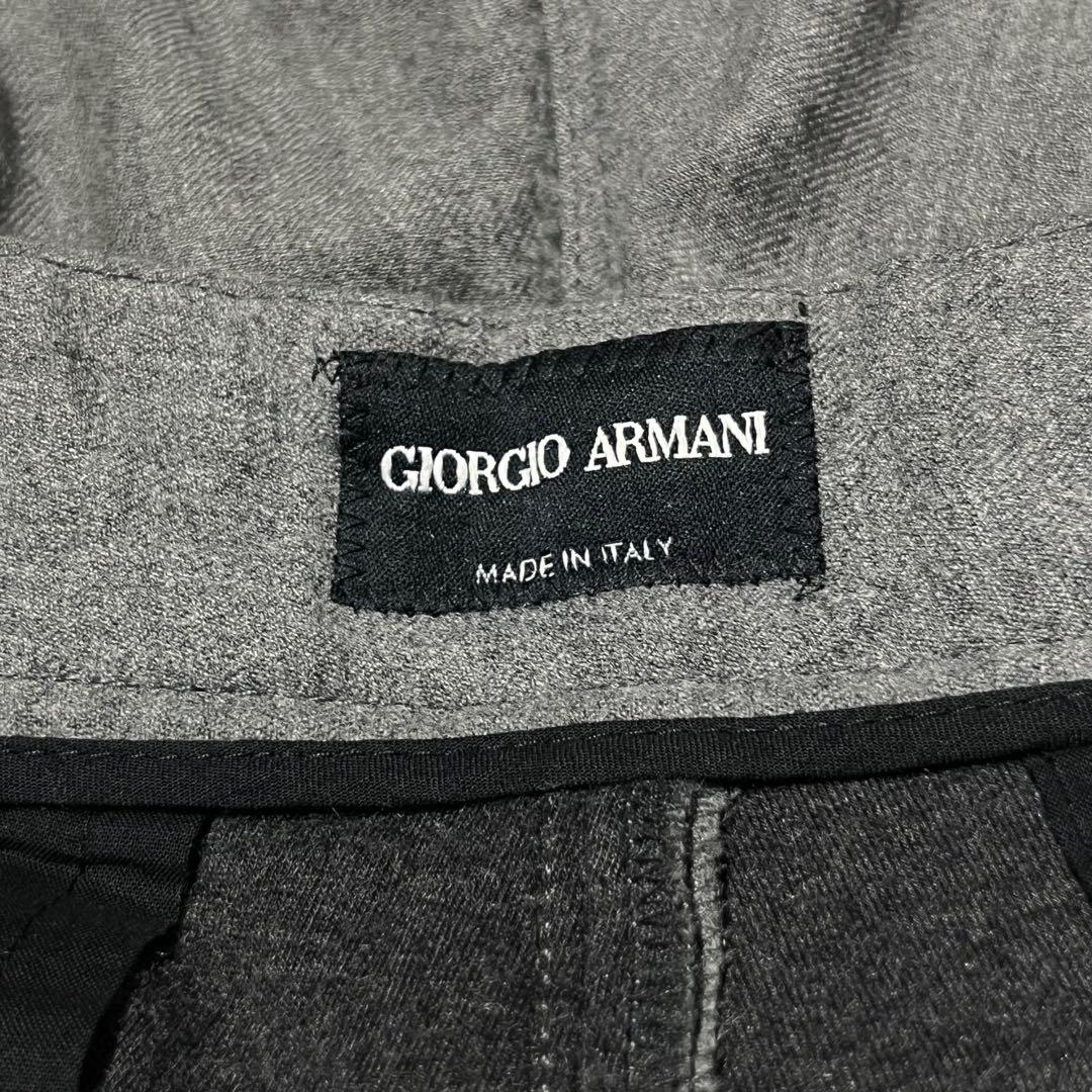 GIORGIO ARMANI ウール ドレープ ワイド スラックス