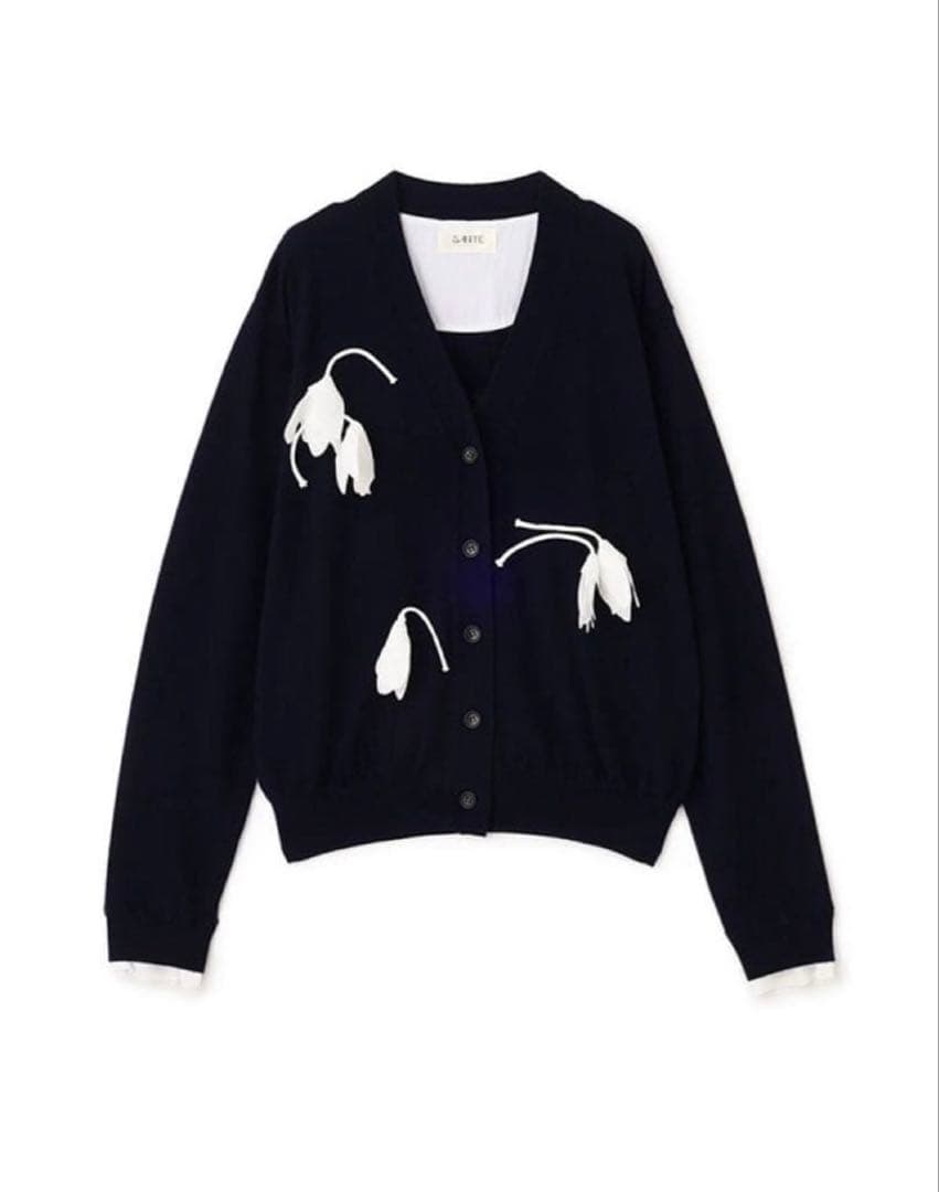 s*y様 新品タグ付 ETRE SANTE フラワーモチーフニットカーディガン¥