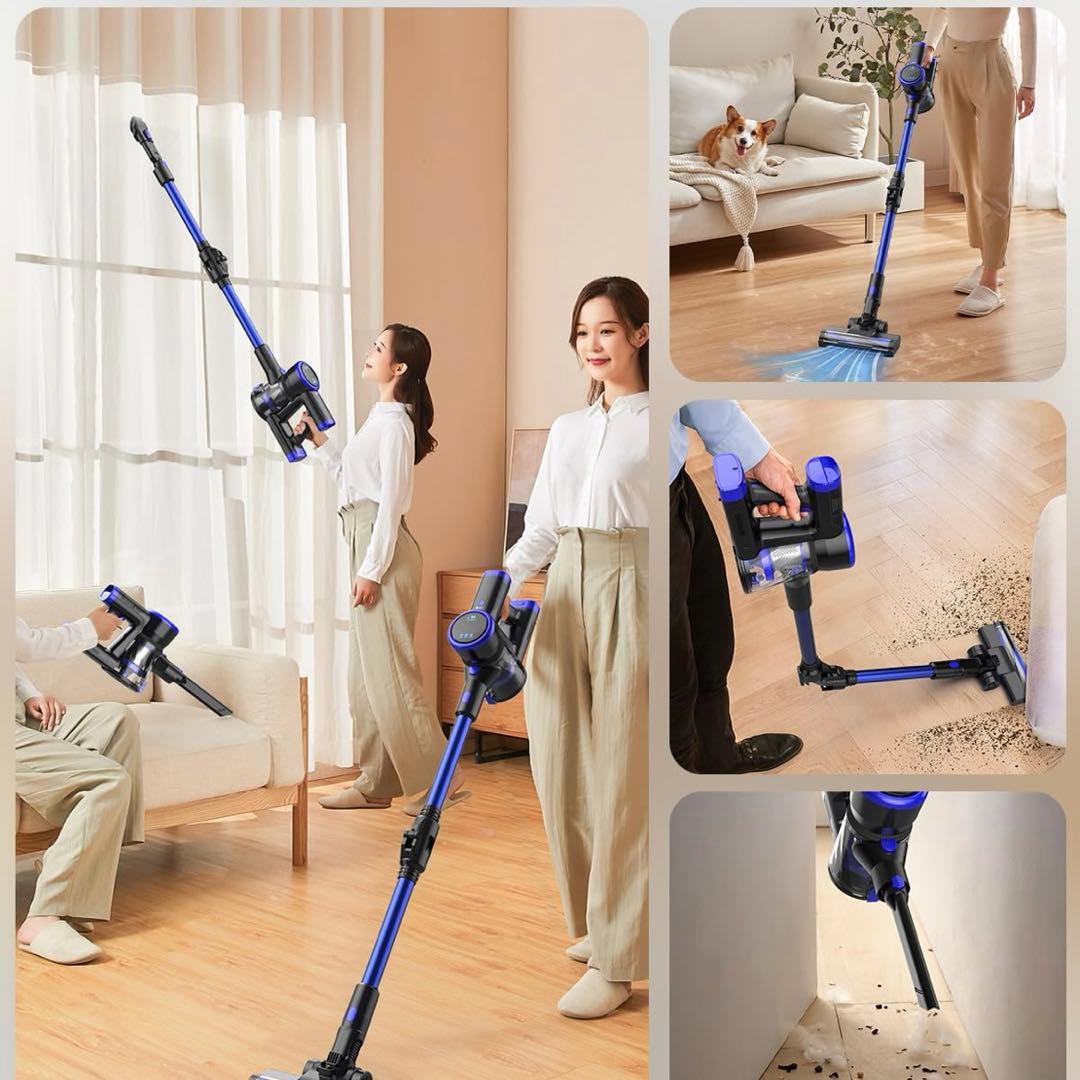 掃除機 コードレス50000Pa超強力吸引+50分連続稼働 着脱バッテリー 洗浄