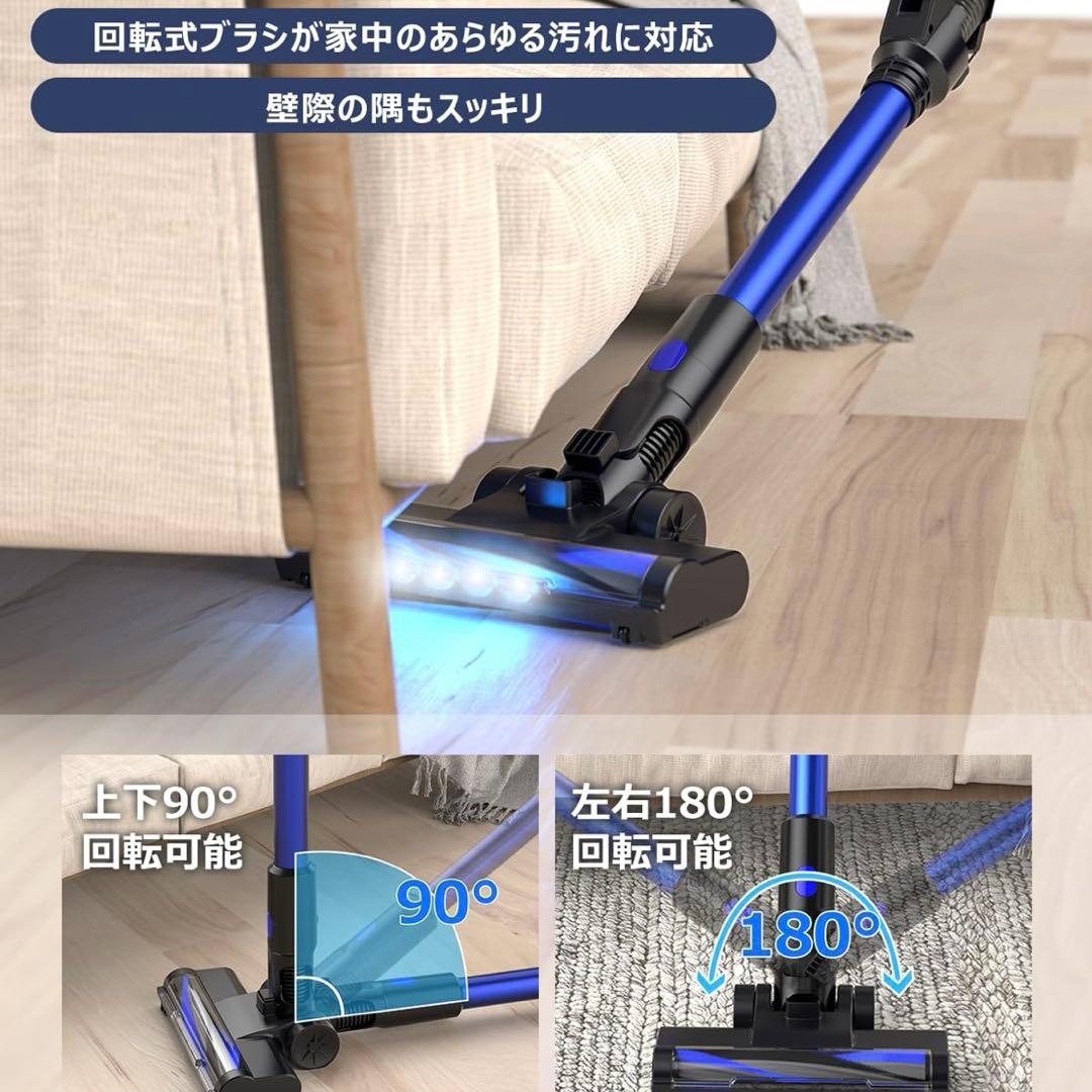 掃除機 コードレス50000Pa超強力吸引+50分連続稼働 着脱バッテリー 洗浄