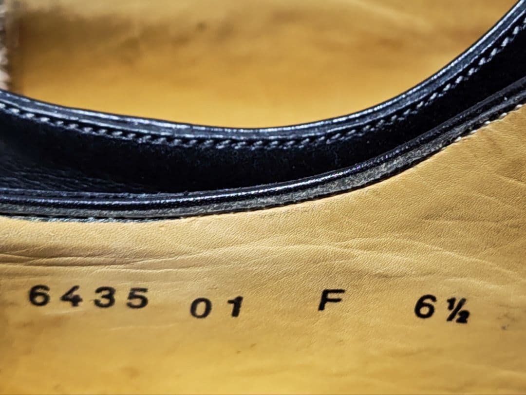 サントーニ　ストレートチップ　サイズ6.5　ブラック　箱付 シューツリー付き