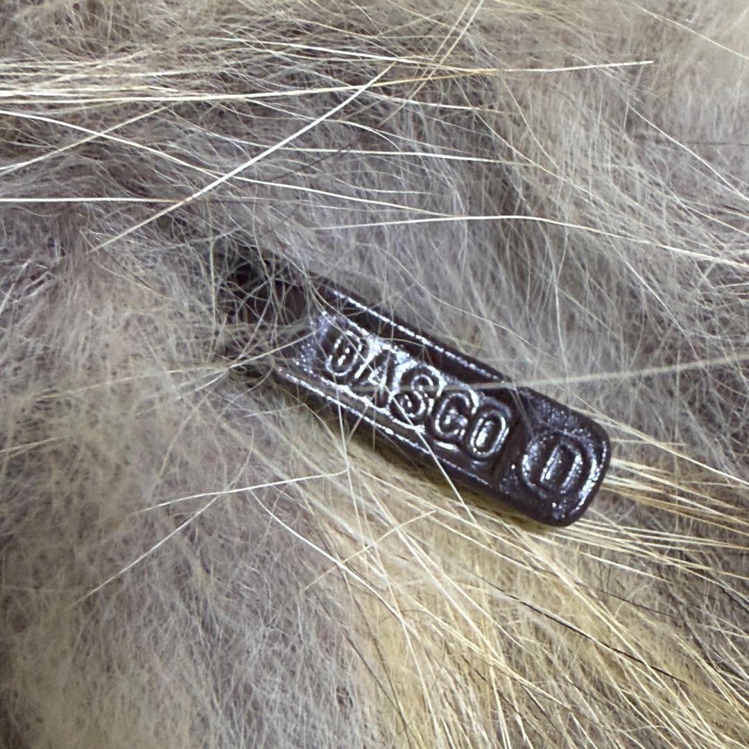 フォックス 本毛皮 ファーコート ミドル丈 レディースM 花柄刺繍