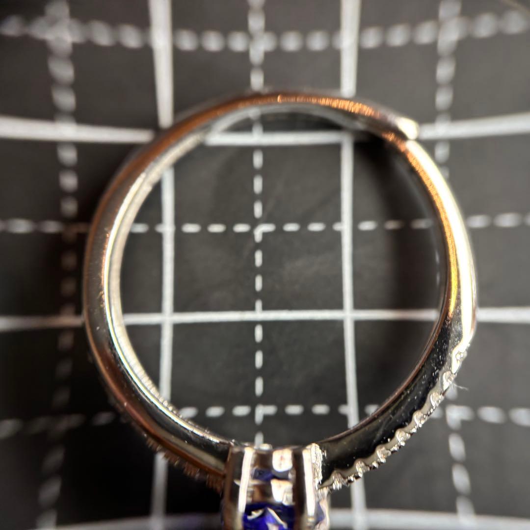 鑑別メモ付き　天然石　タンザナイト　リング　フリーサイズ