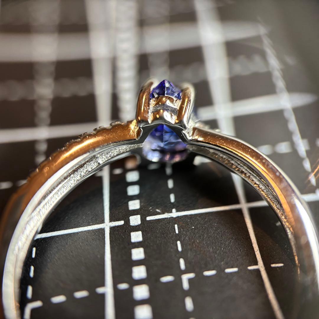 鑑別メモ付き　天然石　タンザナイト　リング　フリーサイズ