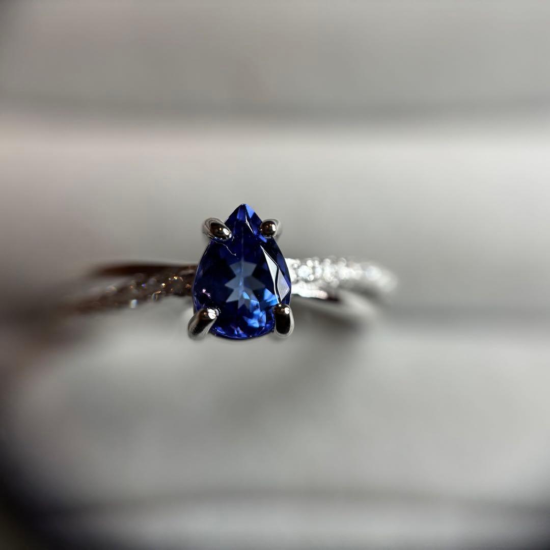 鑑別メモ付き　天然石　タンザナイト　リング　フリーサイズ