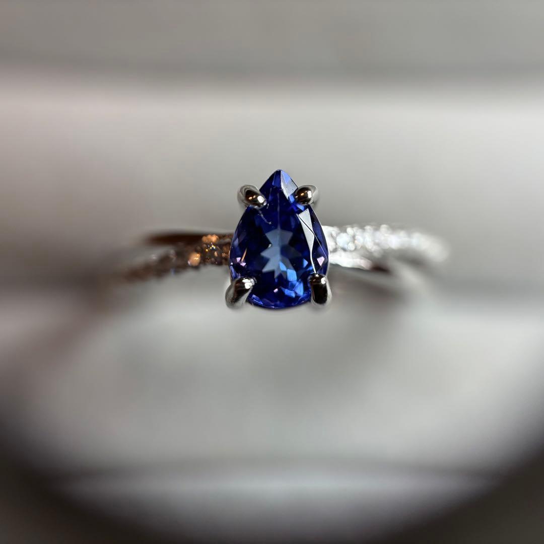 鑑別メモ付き　天然石　タンザナイト　リング　フリーサイズ