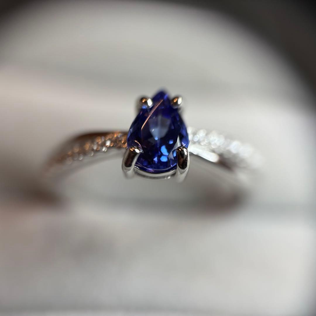 鑑別メモ付き　天然石　タンザナイト　リング　フリーサイズ