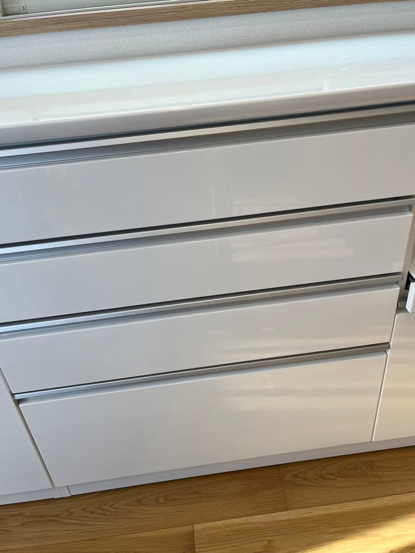 (美品)ニトリキッチンカウンター(レジューム 150QL-R WH)