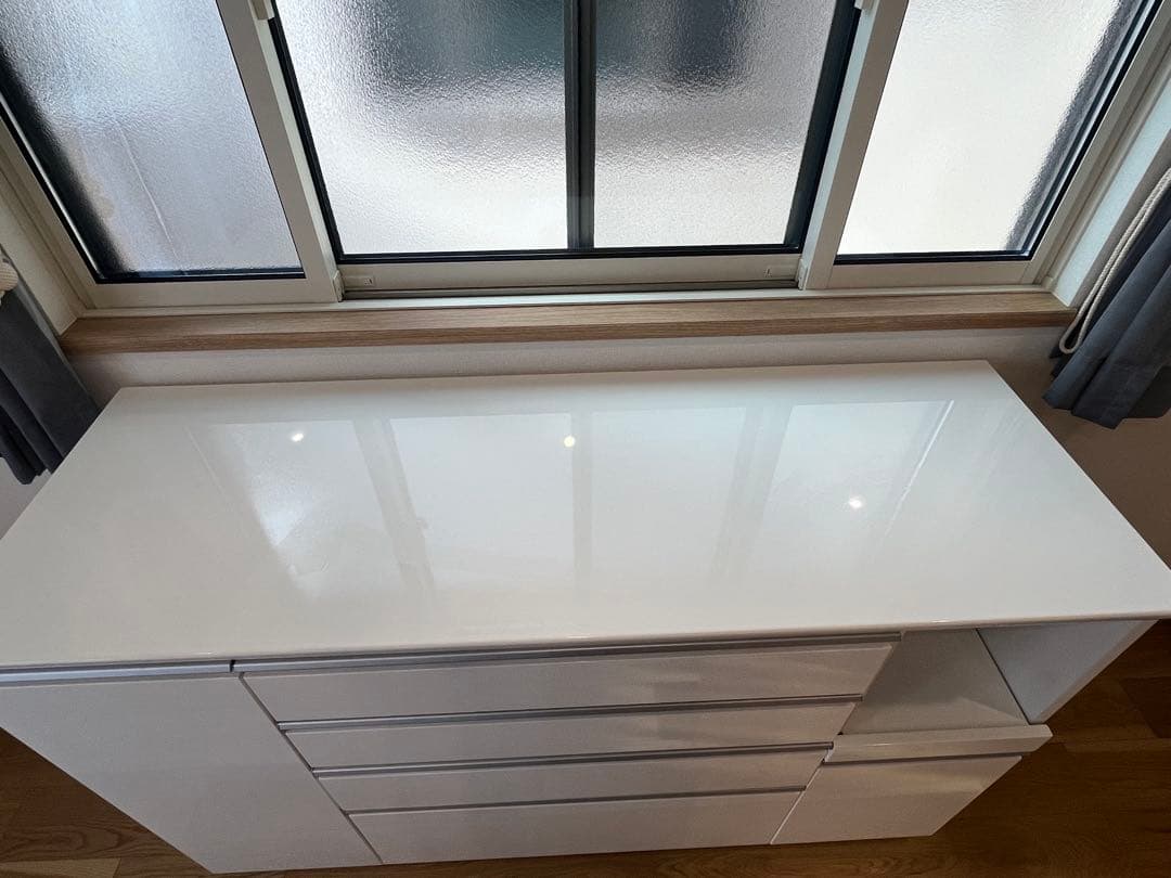 (美品)ニトリキッチンカウンター(レジューム 150QL-R WH)