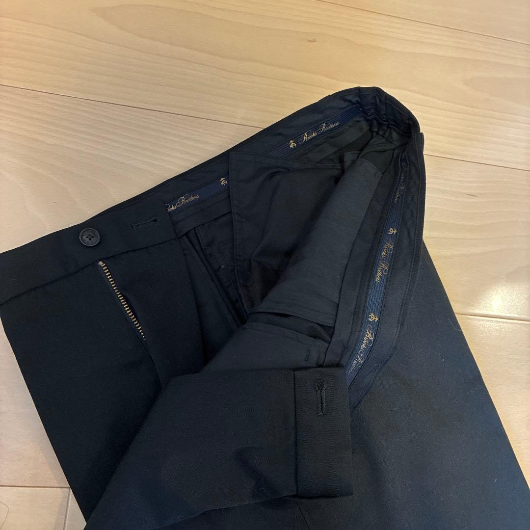 ブルックスブラザーズ未使用ブラック黒コットンスラックスパンツW33