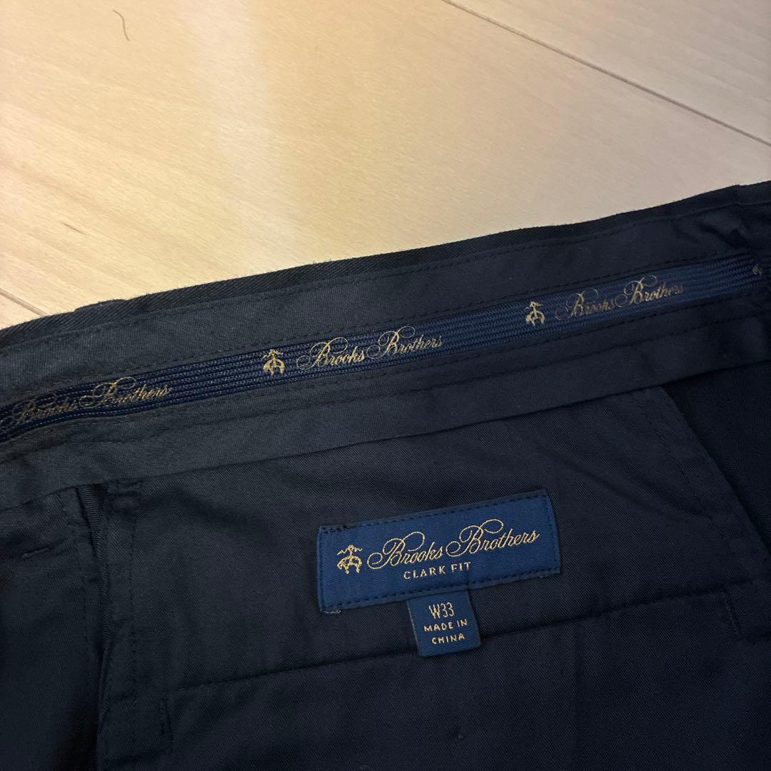 ブルックスブラザーズ未使用ブラック黒コットンスラックスパンツW33