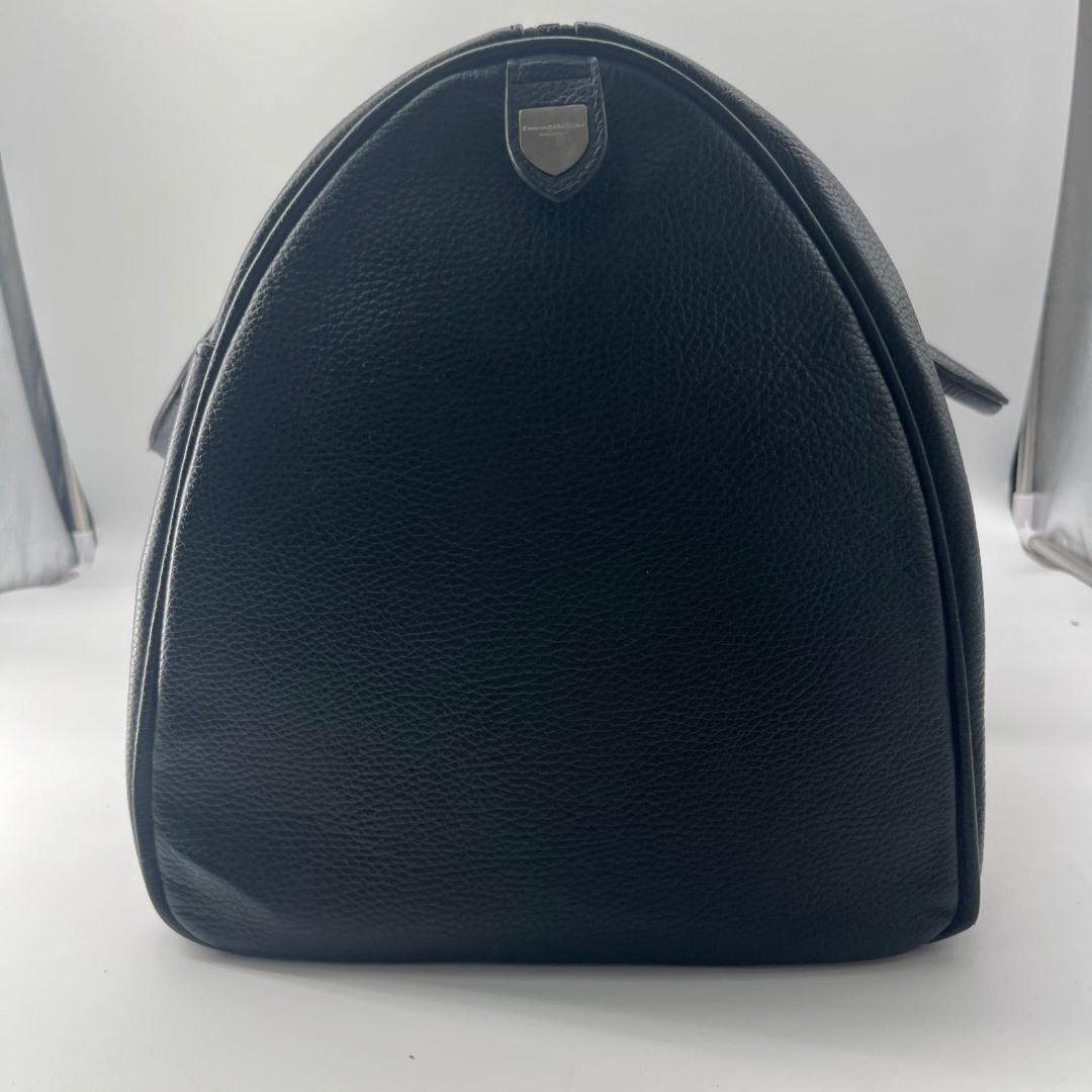 15461✨美品✨エルメネジルドゼニア シボ革 ボストンバッグ 大容量 レザー