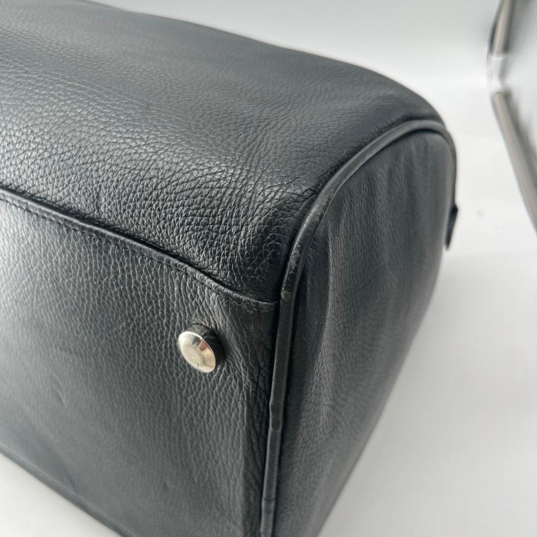 15461✨美品✨エルメネジルドゼニア シボ革 ボストンバッグ 大容量 レザー