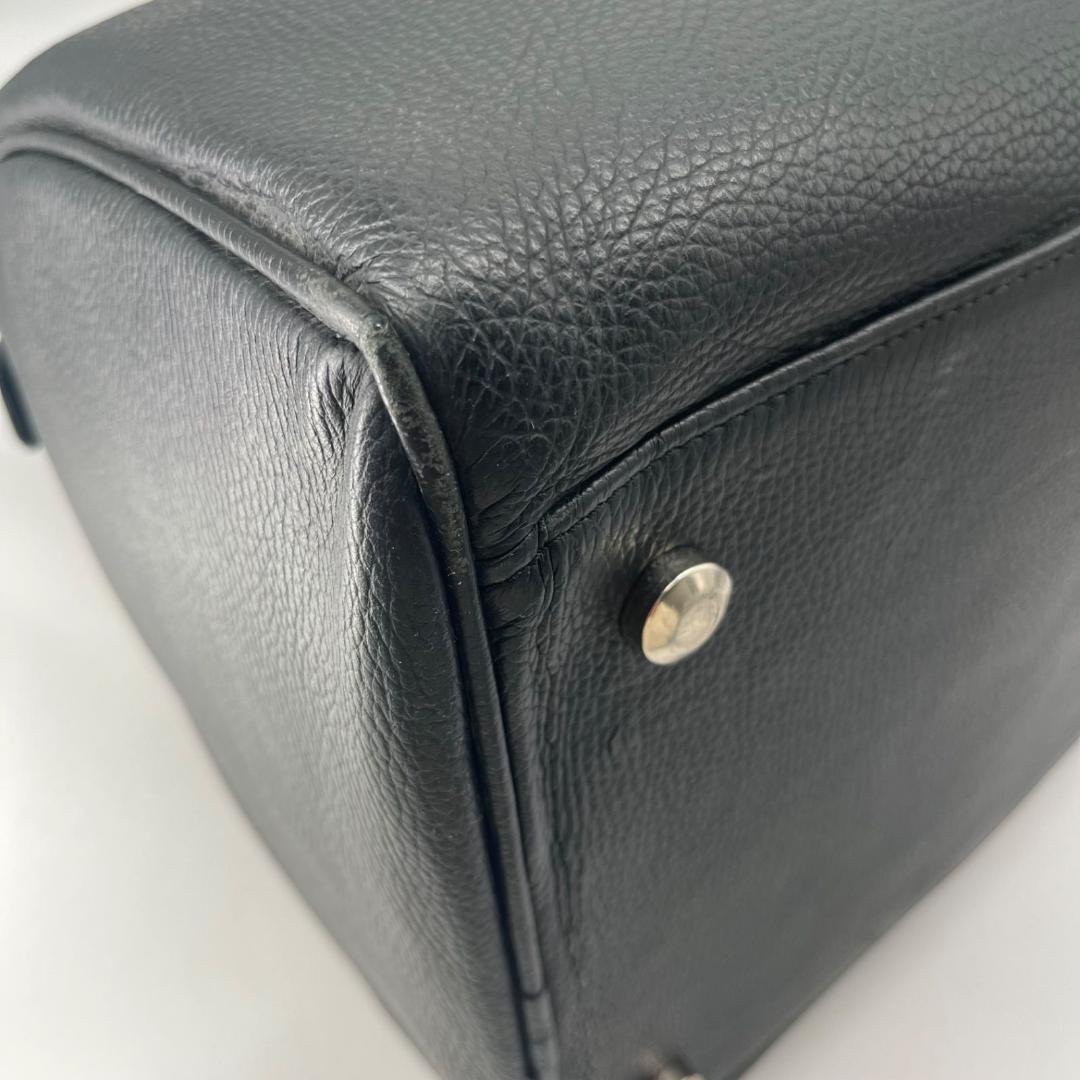 15461✨美品✨エルメネジルドゼニア シボ革 ボストンバッグ 大容量 レザー