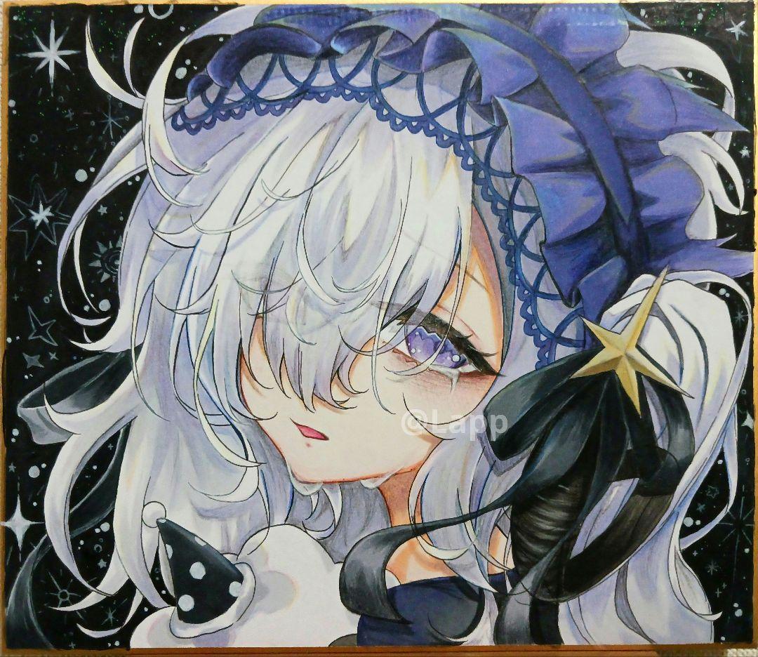 ヨ*ル様 魔法少女ノ魔女裁判　まのさば　夏目アンアン 魔女化　手書きイラスト