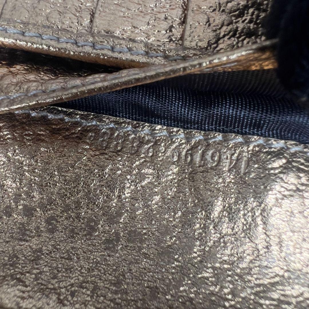 GUCCI GG柄 キャンバス×レザー 長財布 ゴールド金具