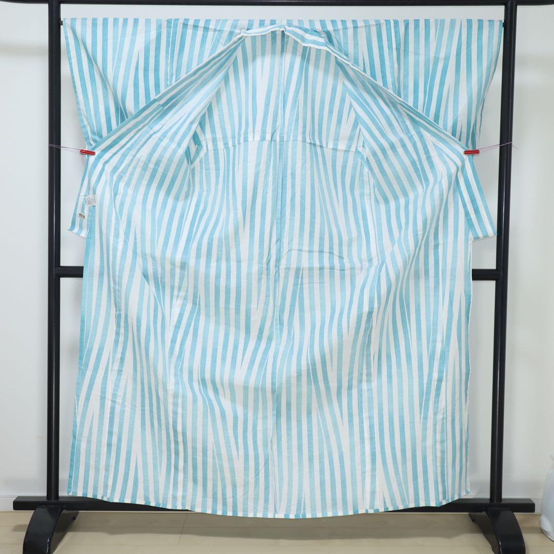 ねこマダム◆撫松庵◆綿縦絽◆ストライプ模様◆木綿◆浴衣◆綿着物としても