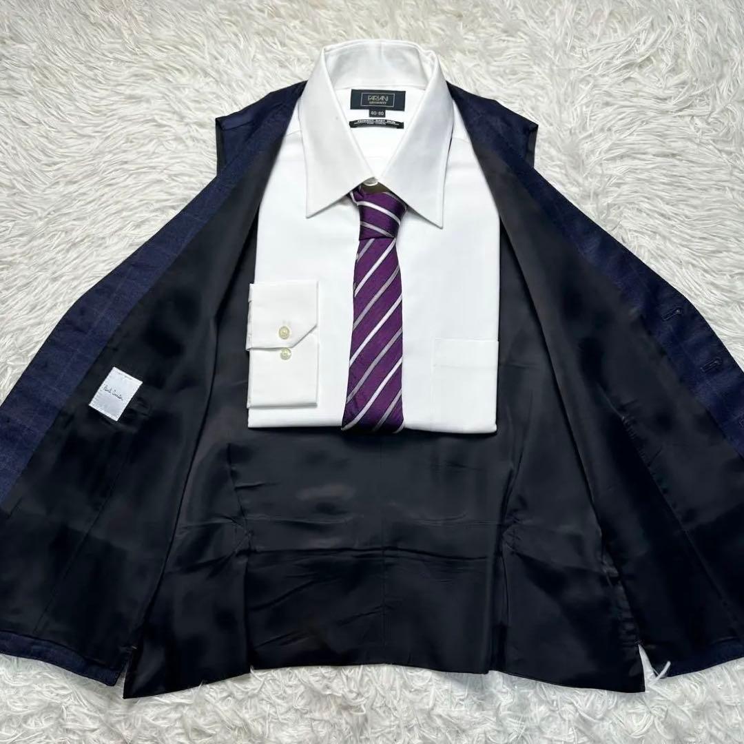 未使用級 現行 ポールスミス 上質ロロピ 光沢 2ピース 総裏 チェック M