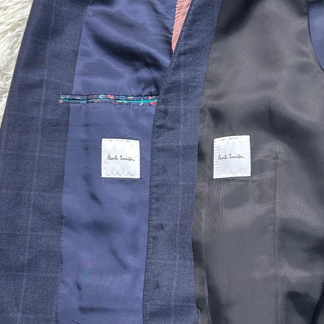 未使用級 現行 ポールスミス 上質ロロピ 光沢 2ピース 総裏 チェック M
