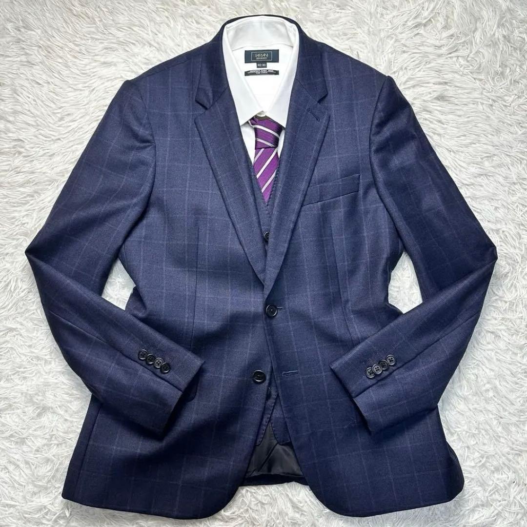 未使用級 現行 ポールスミス 上質ロロピ 光沢 2ピース 総裏 チェック M