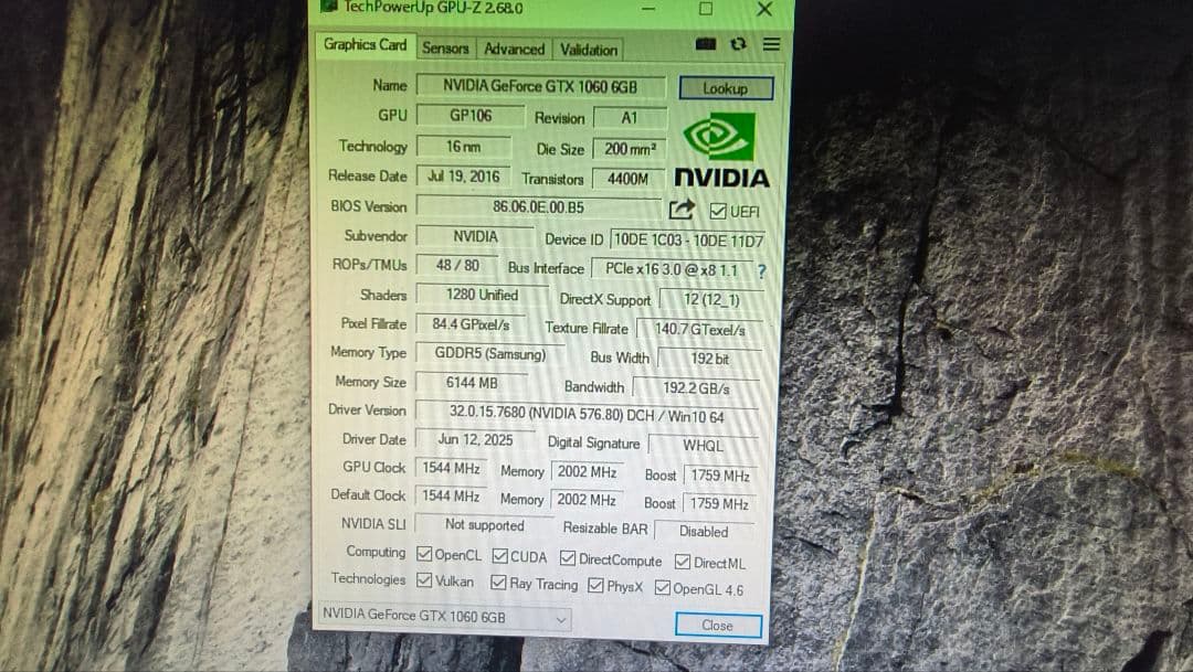 玄人志向 GTX 1060 6G 動作確認済み