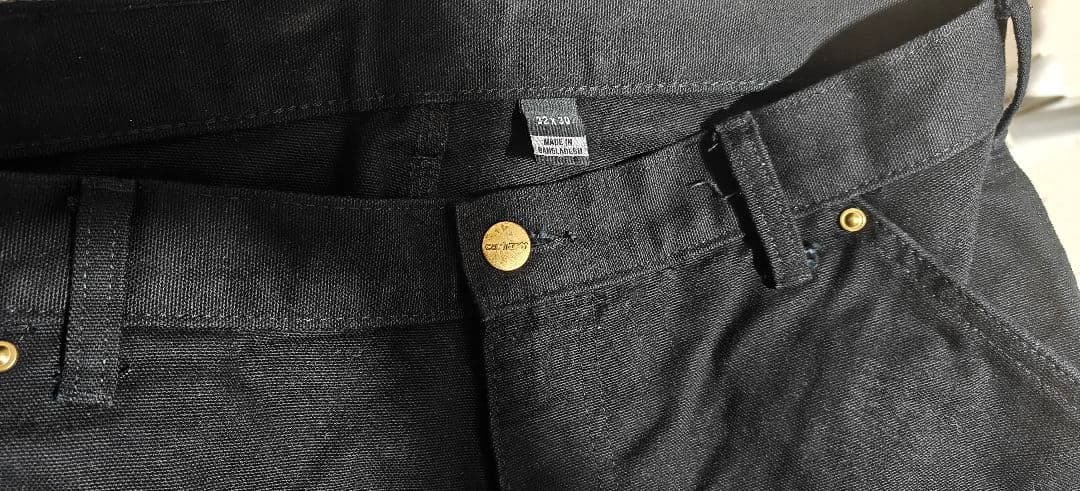 Carhartt B01 ブラック ダブルニー ダックパンツ 32x30