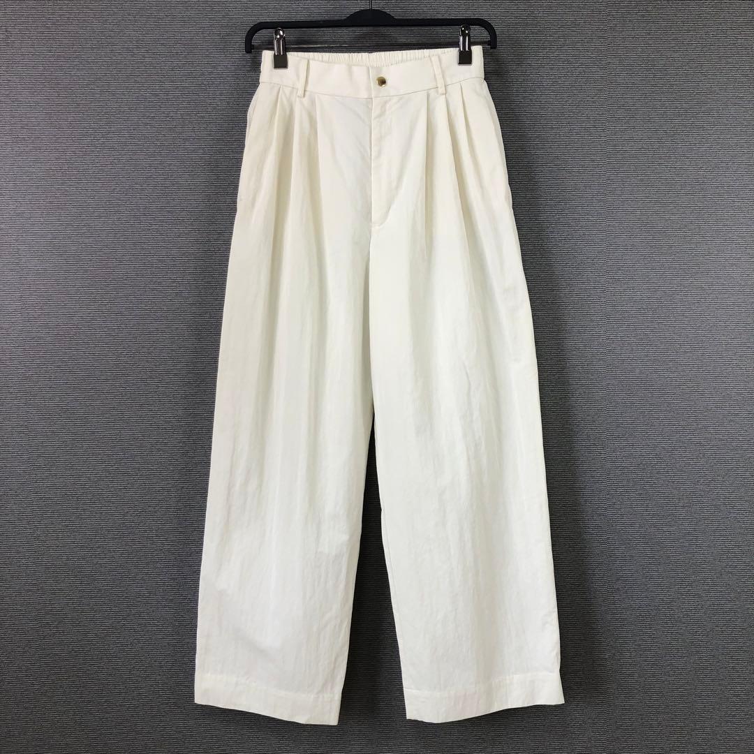 conte タック イージー ワイドパンツ 36 ホワイト