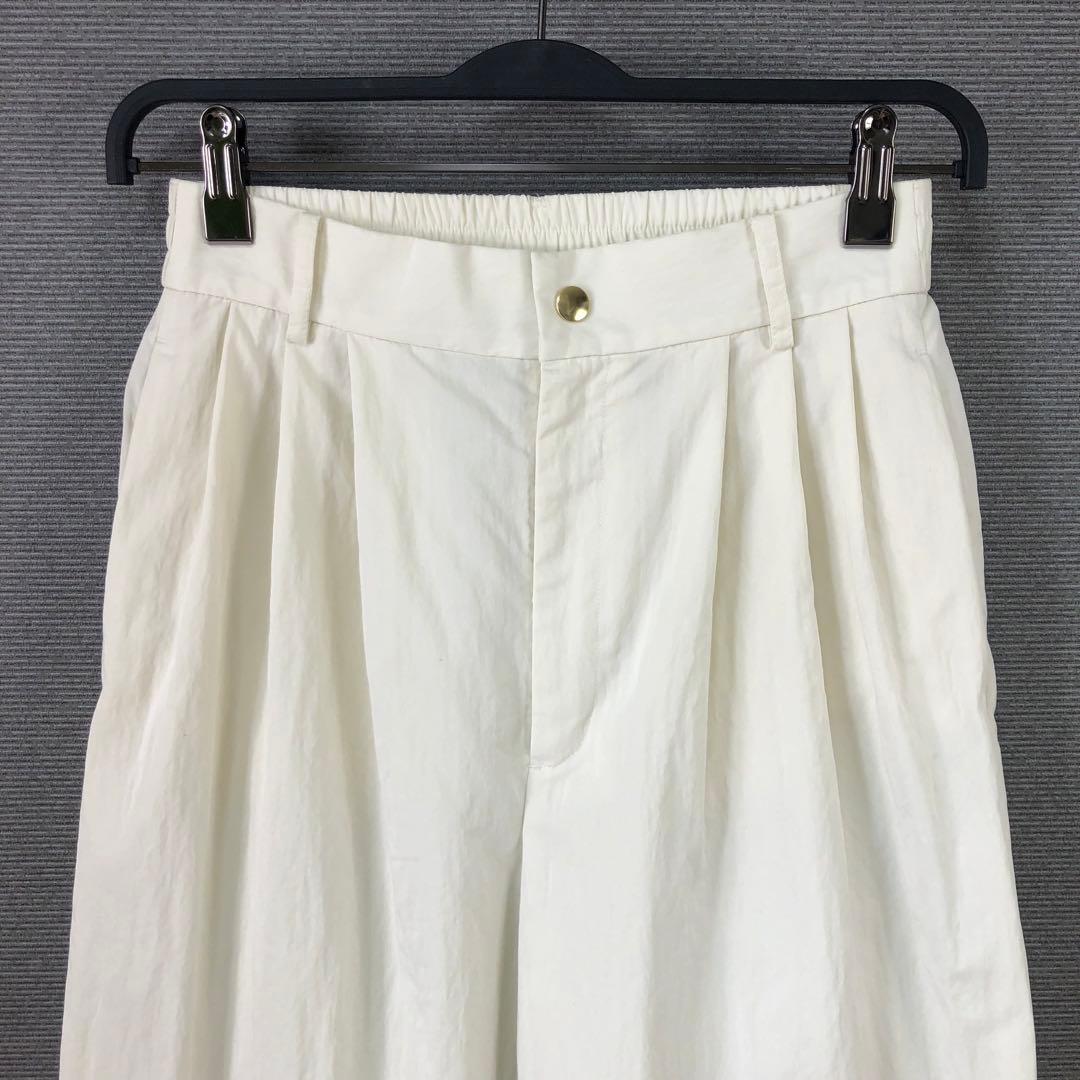 conte タック イージー ワイドパンツ 36 ホワイト