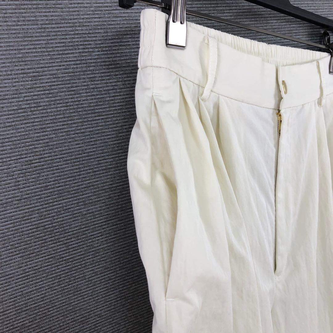 conte タック イージー ワイドパンツ 36 ホワイト