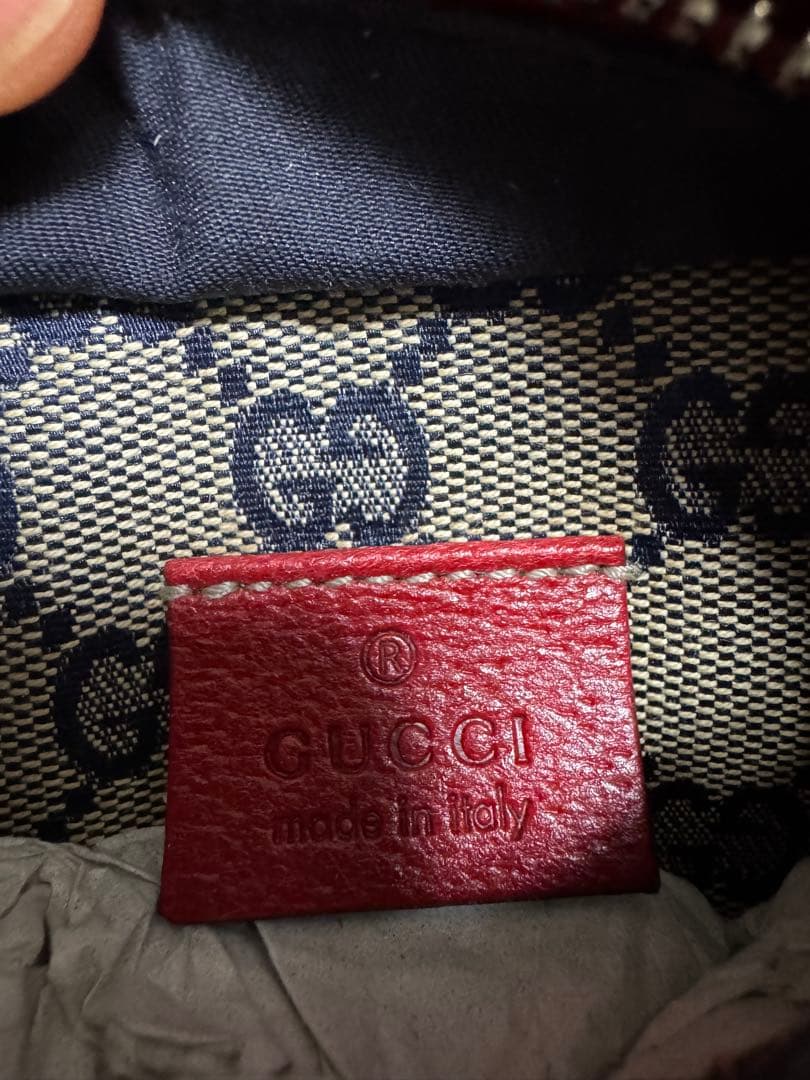 Gucci（グッチ）GGキャンバス × レザー ダブルポケット ベルトバッグ