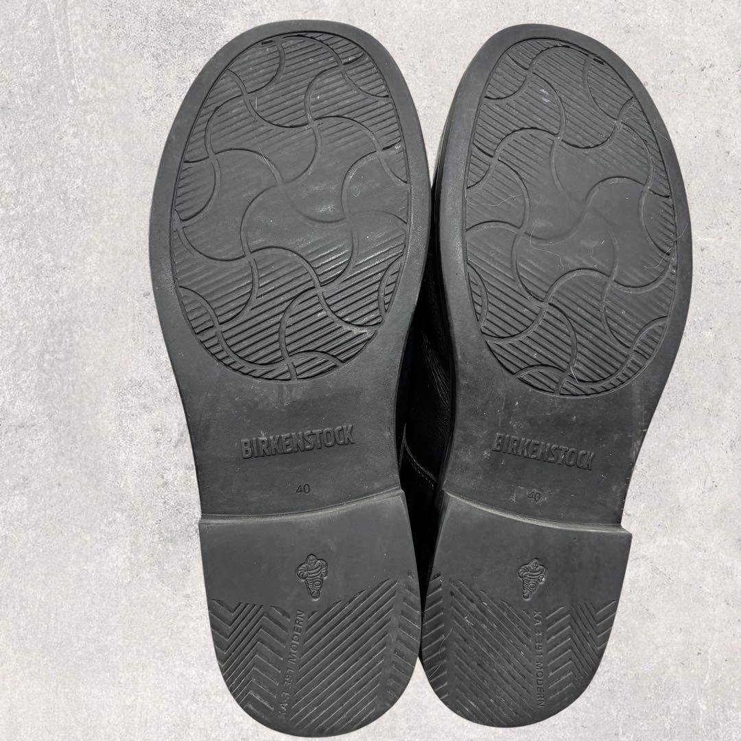 Pinビルケンシュトック ジャレン レザーシューズ 黒 40 26cm