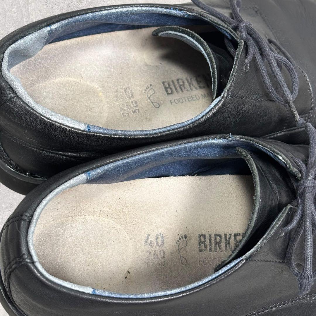 Pinビルケンシュトック ジャレン レザーシューズ 黒 40 26cm