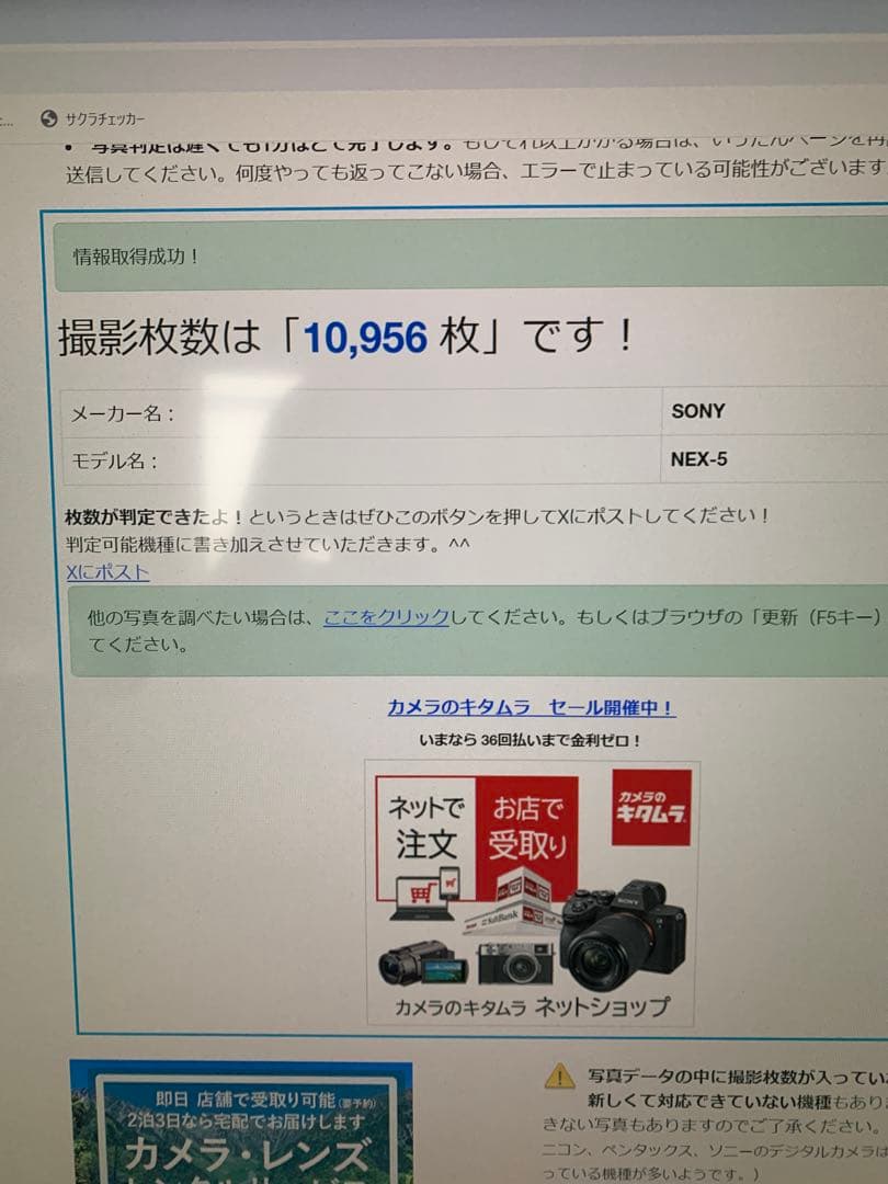 【動作確認済】SONY NEX-5 ショット数10956枚